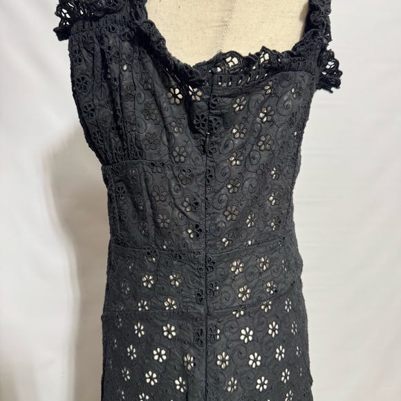 Doen • Roma Floral Eyelet Midi Maxi Dress Black M - Picture 7 of 11